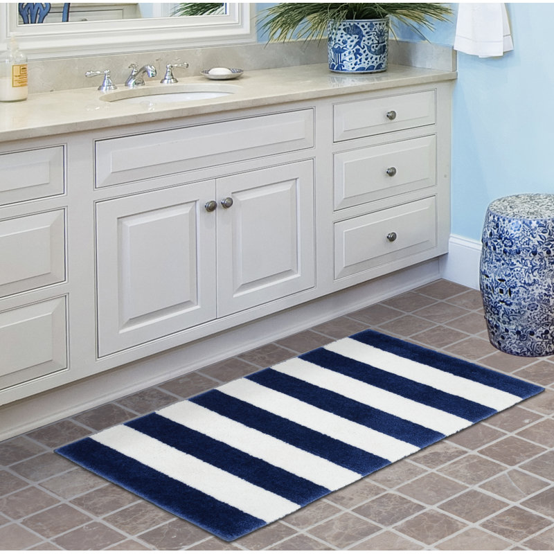 Breakwater Bay Ronning Beach Stripe Rectangle NonSlip Striped Bath Rug & Reviews Wayfair